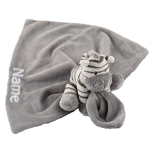 Striefchen® Kuschel-Zebra Schmusetuch mit Namen des Kindes in Geschenkverpackung