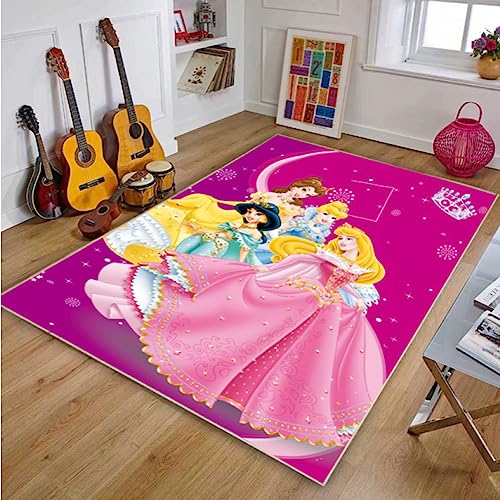 TIKLO Teppich Wohnzimmer Prinzessin Teppich Baby Krabbelteppich Kinder Mädchen Zimmer Teppich Belle...