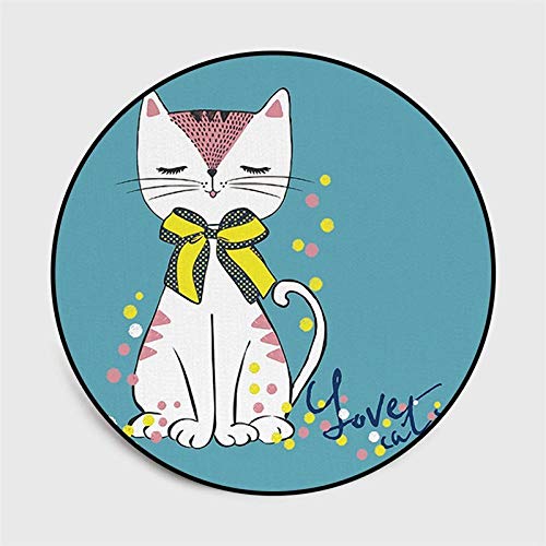 Grüne untere Katze runder Teppich Babyspielmatte Neugeborene weiche Schlafmatte Schlafspiel...