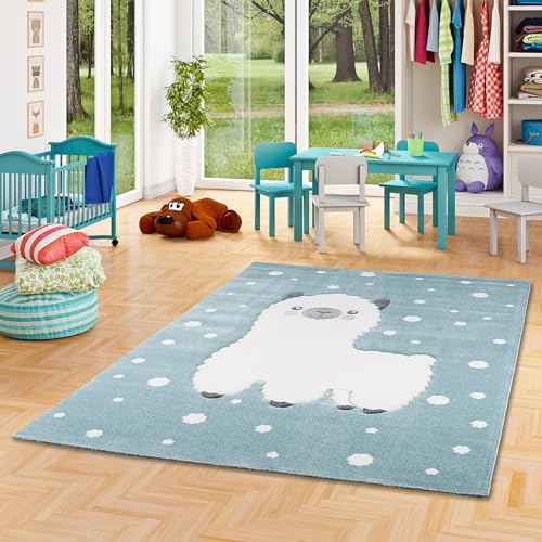 Pergamon Kinder Teppich Maui Kids Alpaka Pastell Blau in 5 Größen