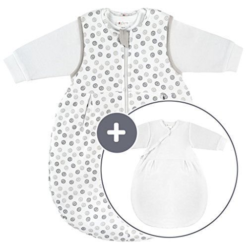 Coconette Ganzjahres Baby-Schlafsack Circle - 2-teilig: Langarm Innensack & gefütterter Außensack...