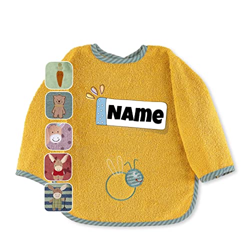 Sterntaler Baby Lätzchen mit Ärmeln personalisiert | bestickt mit Namen | Langarmlätzchen Baby |...