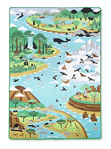 Melissa & Doug Riesen-Spielteppich Habitat (148 x 200 Zentimeter) mit 5 Spielzeugtieren