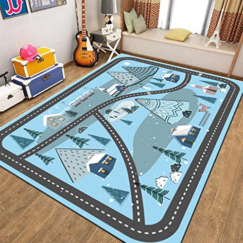 Kinderteppich StraßEnteppich füR Kinderzimmer, Spiel-Teppich Mit StraßEn-Motiv,...