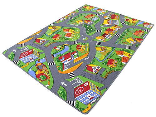 HEVO Stadt Land Fluss Teppich | Kinderteppich | Spielteppich 200x300 cm