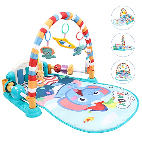Baby Spieldecke mit Musik und Licht, Kick und Play Piano Gym Mat mit abnehmbaren Klavier Spielsachen...