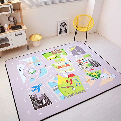 HZL Kinderteppich Spielteppich City Hafen Straßenteppich Stadt Straße Tier Grösse 195x150cm,29