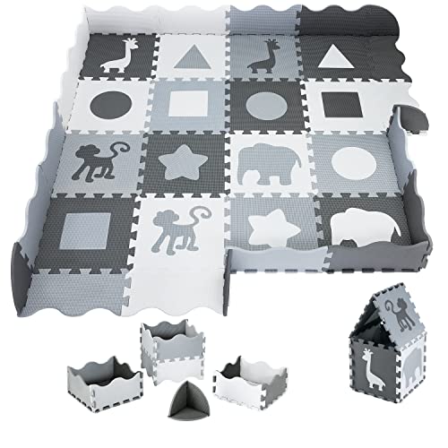 Moby-System Babymatte, 150 x 150 cm, Spielmatte, geruchlos, Große Matte für Kinder, Puzzlematte...