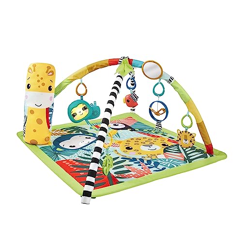 Fisher-Price 3-in-1 Rainforest Spieldecke für Babys, Spielmatte und sensorische Spielzeuge für das...