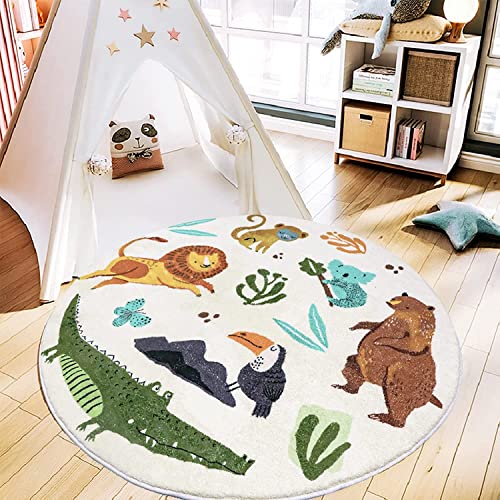 Badematte Rutschfest, Niedliche Tiere Superweicher Plüsch-Teppich für Kinderzimmer, Spielzimmer,...
