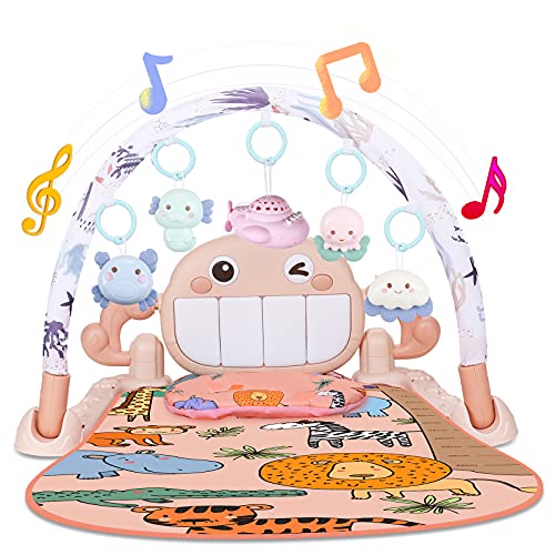 Lictin Baby Spieldecke mit Spielbogen，Activity Decke Baby mit Musik Und Lichtern，Baby Gym...