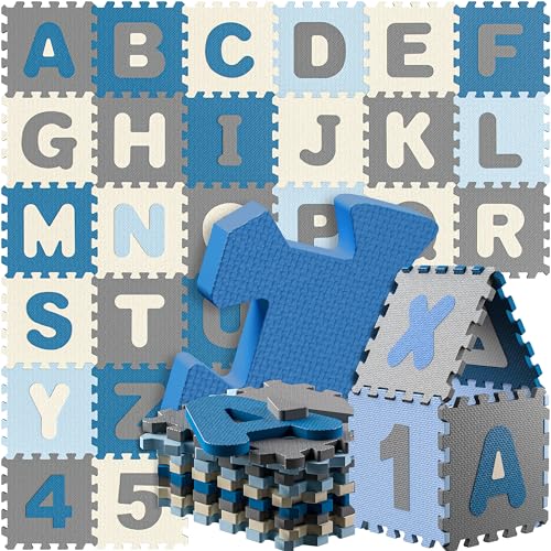 Spielwerk® 86-teilige Puzzlematte Baby Kinder 3,3m² Spielmatte Bodenschutzmatte Krabbelmatte...