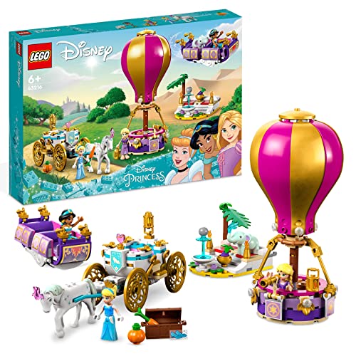 LEGO 43216 Disney Prinzessinnen auf magischer Reise Spielzeug mit Cinderella, Jasmine, Rapunzel...