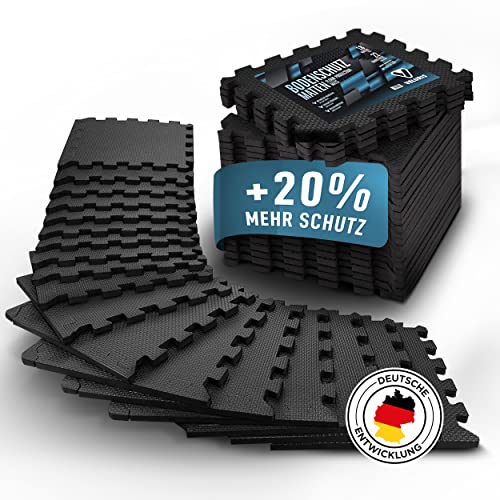 Veluris Bodenschutzmatte Fitness Matte [31x31cm] - 18 extra dicke Bodenmatten [20% mehr Schutz] -...