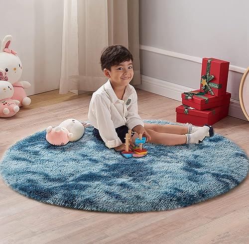 lightlux Shaggy Hochflor Teppich Rund für Kinderzimmer Wohnzimmer Schlafzimmer Langflor Teppich...