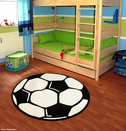 Fußball Teppich Rund Kinderteppich, Durchmesser Rund in cm:100