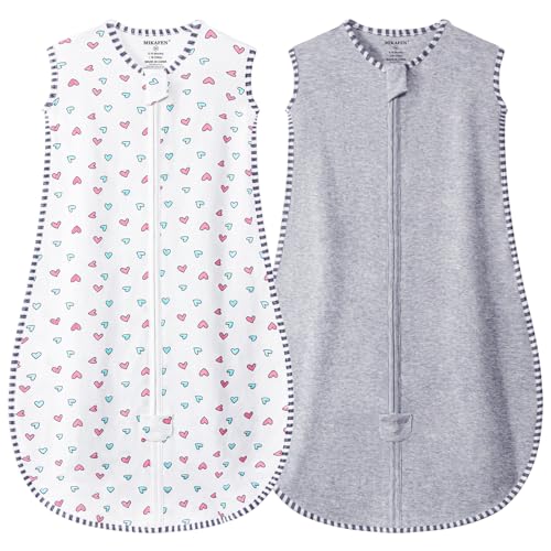 MIKAFEN Baby Schlafsack Sommer Ärmellos 0.5 Tog,100% Bio-Baumwolle Kinder Sommerschlafsack für...