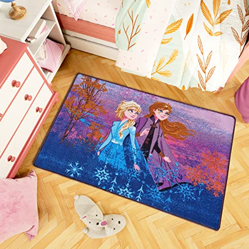 Disney Lizensiertes Produkt - Prinzessin ELSA Gefrorenes Spielteppich 133x95 cm - Blau - Teppich -...