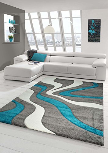 Designer Teppich Moderner Teppich Wohnzimmer Teppich Kurzflor Teppich mit Konturenschnitt...