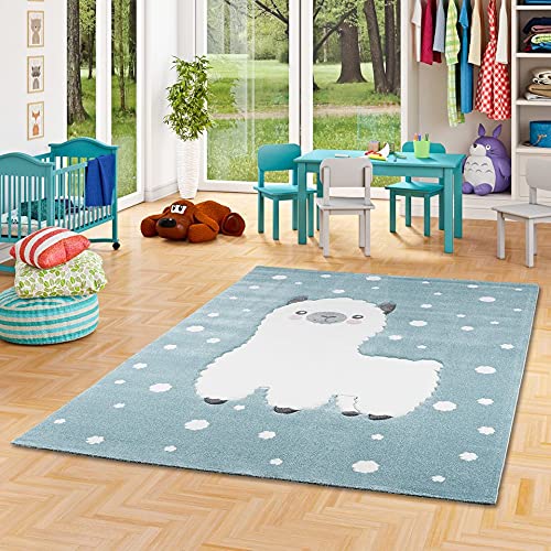 Pergamon Kinder Teppich Maui Kids Alpaka Pastell Blau in 5 Größen