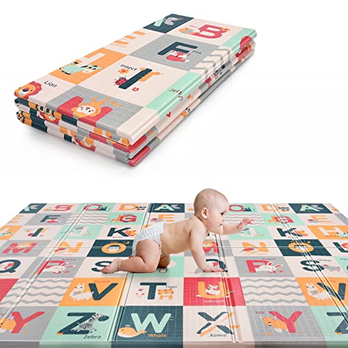 Aiious Baby Spielmatte 200 x 180 cm, Faltbar Spieldecke Krabbelmatte Baby Bodenmatte XPE Rutschfest...