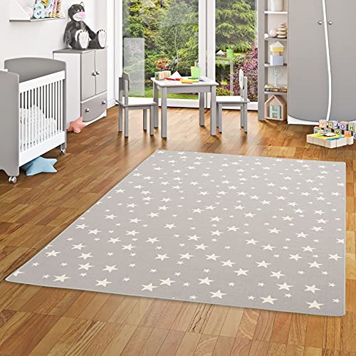 Snapstyle Kinder Spiel Teppich Sterne Grau in 24 Größen