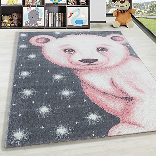 Flycarpets - Tier Kinderteppich - Indoor Kinderteppich - rechteckig - modern - Kurzflor 12 mm - in...