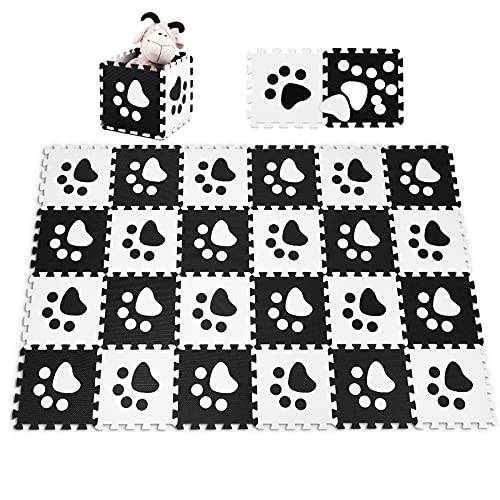 COSTWAY Puzzlematte 24 Stück, Spielmatte für Baby und Kinder, Kinderteppich je 30x30cm,...