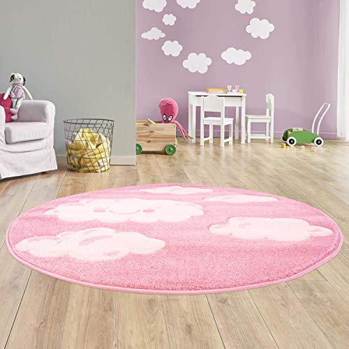 Taracarpet Kinder Teppich für das Kinderzimmer Bueno Hochwertig mit Konturenschnitt Rosa...