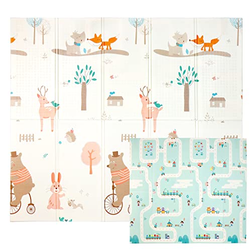 CCLIFE Krabbelmatte Spielmatte Baby Schadstofffrei 196x176x1cm Faltbar Spielunterlage Spielteppich...