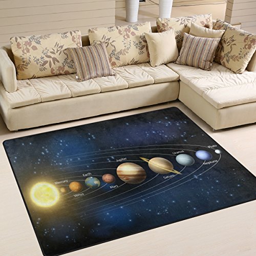 Use7 Galaxy Universe Sonnensystem Planet Area Teppich für Wohnzimmer Schlafzimmer 160 cm x 122 cm