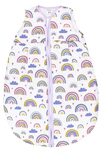 TupTam Baby Schlafsack Wattiert ohne Ärmel, Farbe: Regenbogen, Größe: 92-98