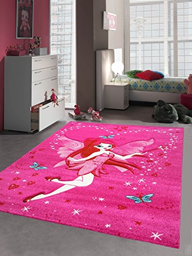 CARPETIA Kinderteppich Spielteppich Kinderzimmer Mädchen Zauberfee Fee Tinkerbell Pink Größe...