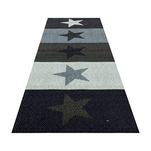HOMEFACTO:RI Küchenläufer Küchenteppich Teppichläufer Brücke Sterne Stars | waschbar,...