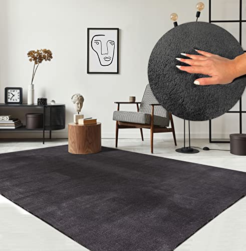 the carpet Relax kuscheliger Kurzflor Teppich, Anti-Rutsch Unterseite, Waschbar bis 30 Grad, Super...