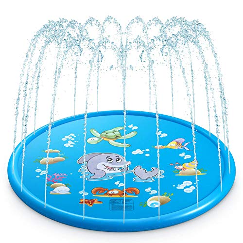 Wasserspielzeug Kinder, Wasserspielmatte Garten Splash Pad 68in/170cm, Sprinkler Play Matte für Wasserspiel Outdoor Familie Aktivitäten/Garten (Nicht Aufblasbar)