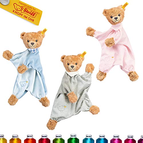 LALALO Steiff Schlaf Gut Bär Schmusetuch Bestickt mit Namen für Baby & Kinder personalisiert,...
