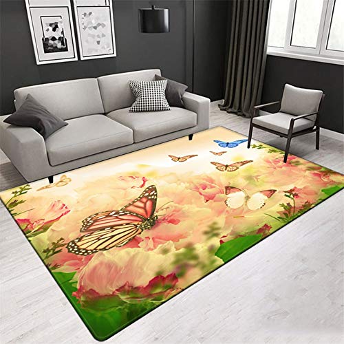 Teppich Wohnzimmer Home Modern Trendig Design teppich Kurzflor 3D Schmetterling 3D Hd Muster Anti...
