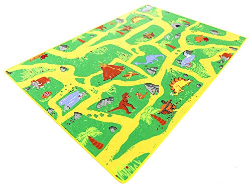 HEVO Dinosaurier Teppich | Spielteppich | Kinderteppich 135x200 cm Oeko-Tex 100