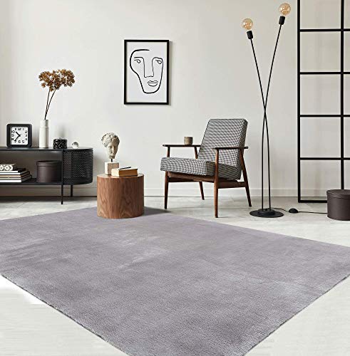 the carpet Relax Moderner Flauschiger Kurzflor Teppich, Anti-Rutsch Unterseite, Waschbar bis 30...