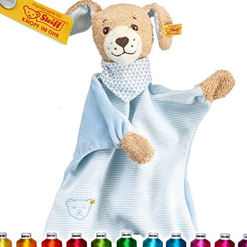 Steiff Gute Nacht Hund Schmusetuch Bestickt mit Namen für Baby & Kinder personalisiert, Junge,...