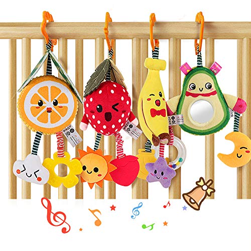 TUMAMA Babyspielzeug 6 Monate Soft Rassel Kinderbett Kinderwagen Kinderwagen Spielzeug für Neugeborene Autositz Obst Rassel Babyspielzeug 0 12 Monate