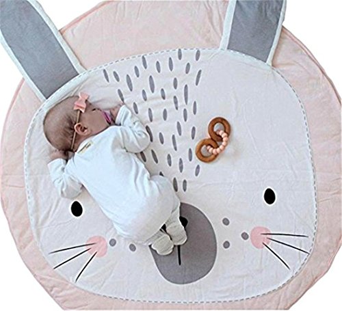 Kuschelige Hase Rund Krabbeldecke Gepolstert Spielmatte Groß Baumwolle Kinderteppich Babyzimmer...