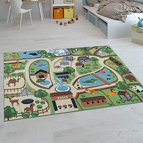 Paco Home Kinderteppich Teppich Kinderzimmer Spielteppich Junge Mädchen Modern rutschfest, Grösse:120x160 cm, Farbe:Beige