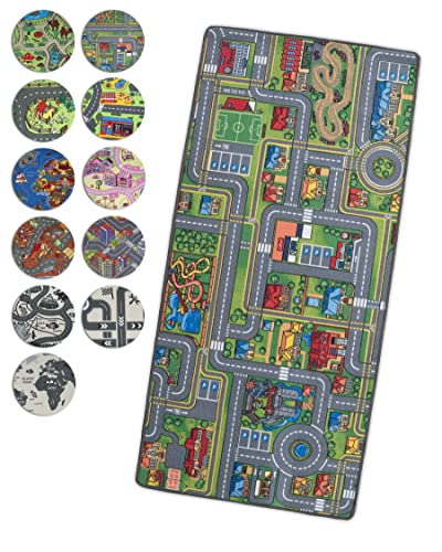 Primaflor Interaktiver Spielteppich - 95 x 133 cm, Streets, Made in Europe Kinderteppich mit...