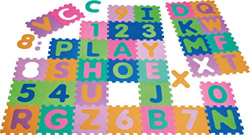 Playshoes Unisex Baby EVA-Puzzlematten 36-teilig 308738, 900 - Mehrfarbig, 36 Teile (1er Pack)