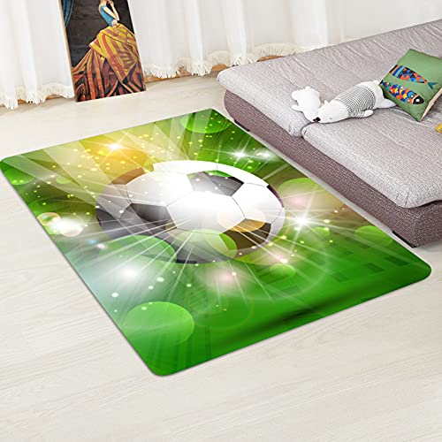 Moderne Teppich 3D Bunt Fußball Sternenklarer Himmel Kinderteppich Flanell Schlafzimmer Teppich Jungen Spielen Kriechen Matte Großen Teppiche Wohnzimmer (Farbe 1,40×60 cm)