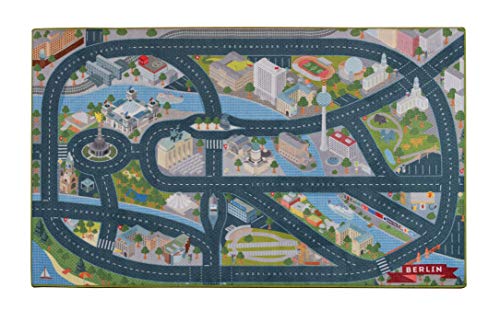 Heimatpiste Spielteppich Stadt Berlin - Straßenteppich für Kinder, Spieleteppich Straße, 100 x...