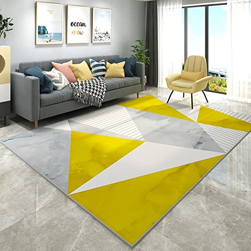 Teppich Teppich büro senfgelb grau weiß gestreiftes geometrisches dreiecksmuster wohnzimmerteppich Teppich für Kinder Zimmer mädchen kinderteppich mädchen 120x200cm