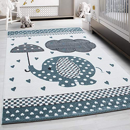 Kinderteppich Elefant Design Spielteppich Weich & Soft Babyzimmer Spielzimmer Kinderzimmer Teppich...